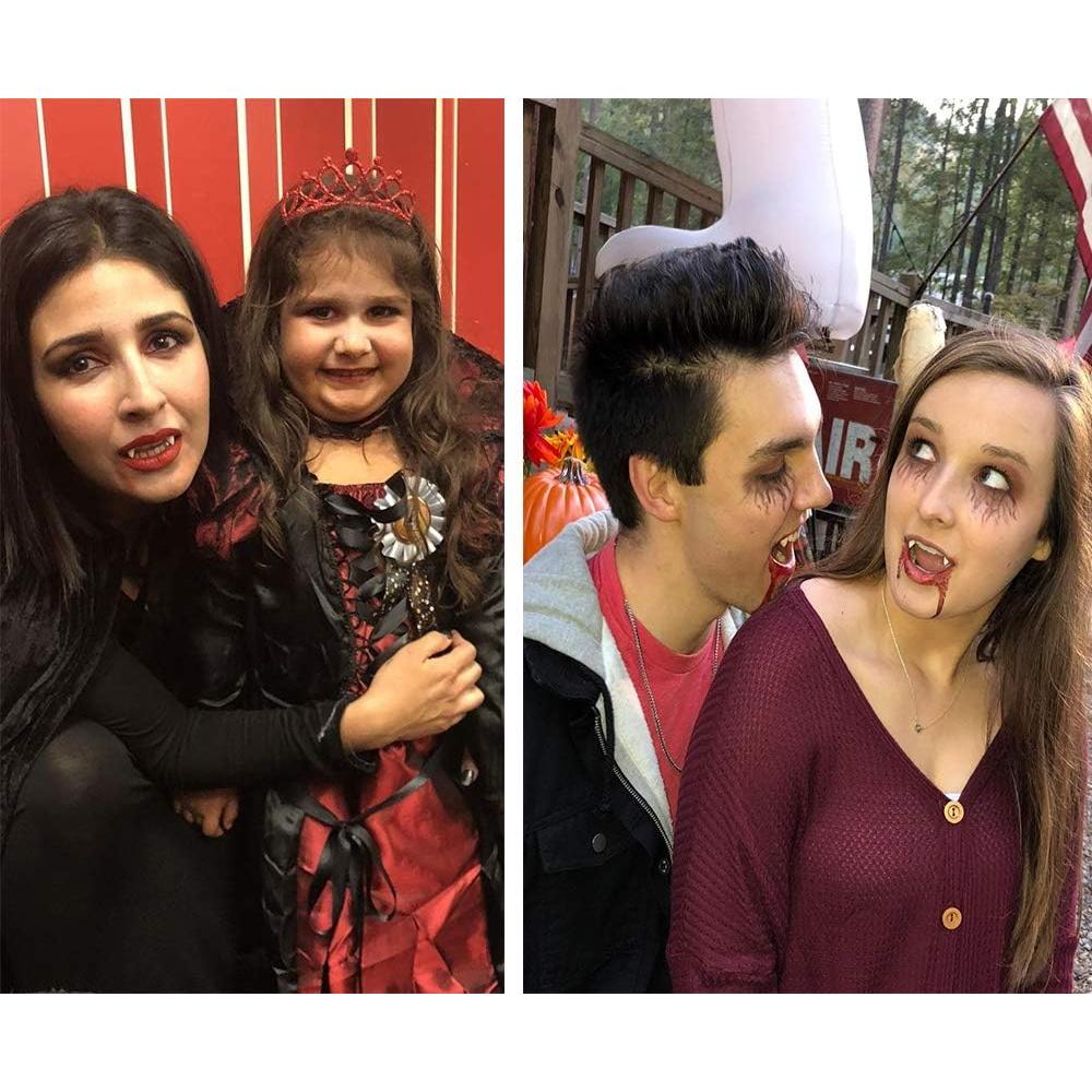 Colmillos de Vampiro COOLJOY 3 Tamaños Adhesivos Halloween