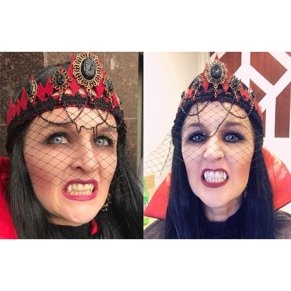 Colmillos de Vampiro COOLJOY 3 Tamaños Adhesivos Halloween