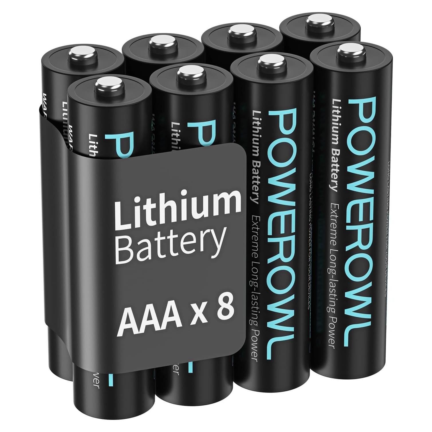 Baterías de Litio POWEROWL AAA 1200mAh Paquete de 8