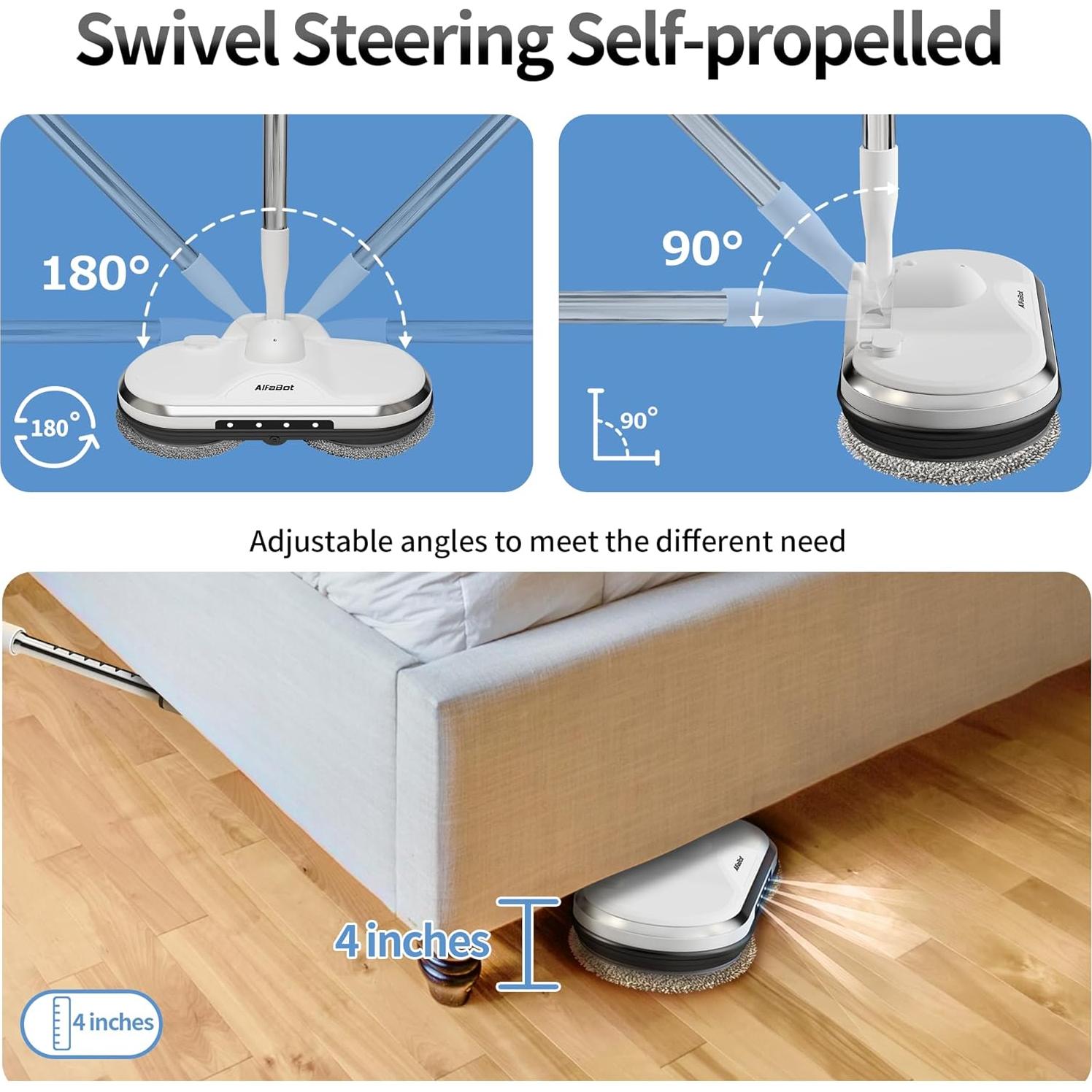 Mopa Eléctrica Inalámbrica AlfaBot WS-24 Blanca 180ml