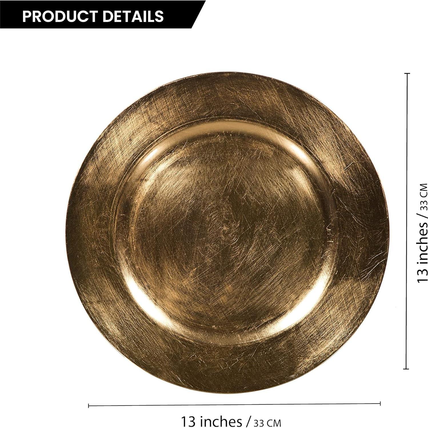 Plato Cargador Palais Dinnerware 33 cm Dorado Cepillado (Juego de 4)