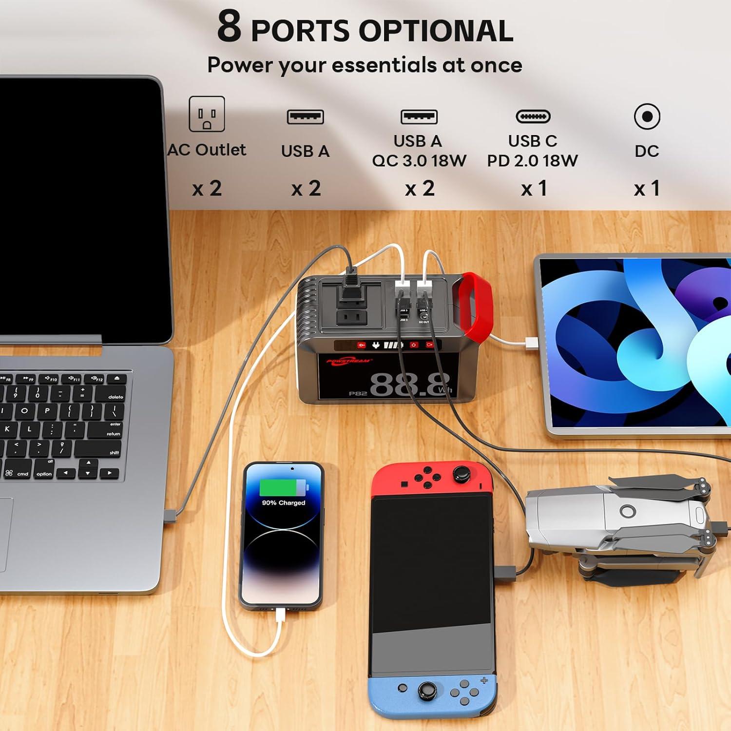 Generador Solar POWSTREAM 24000mAh 88.8Wh con Panel 21W