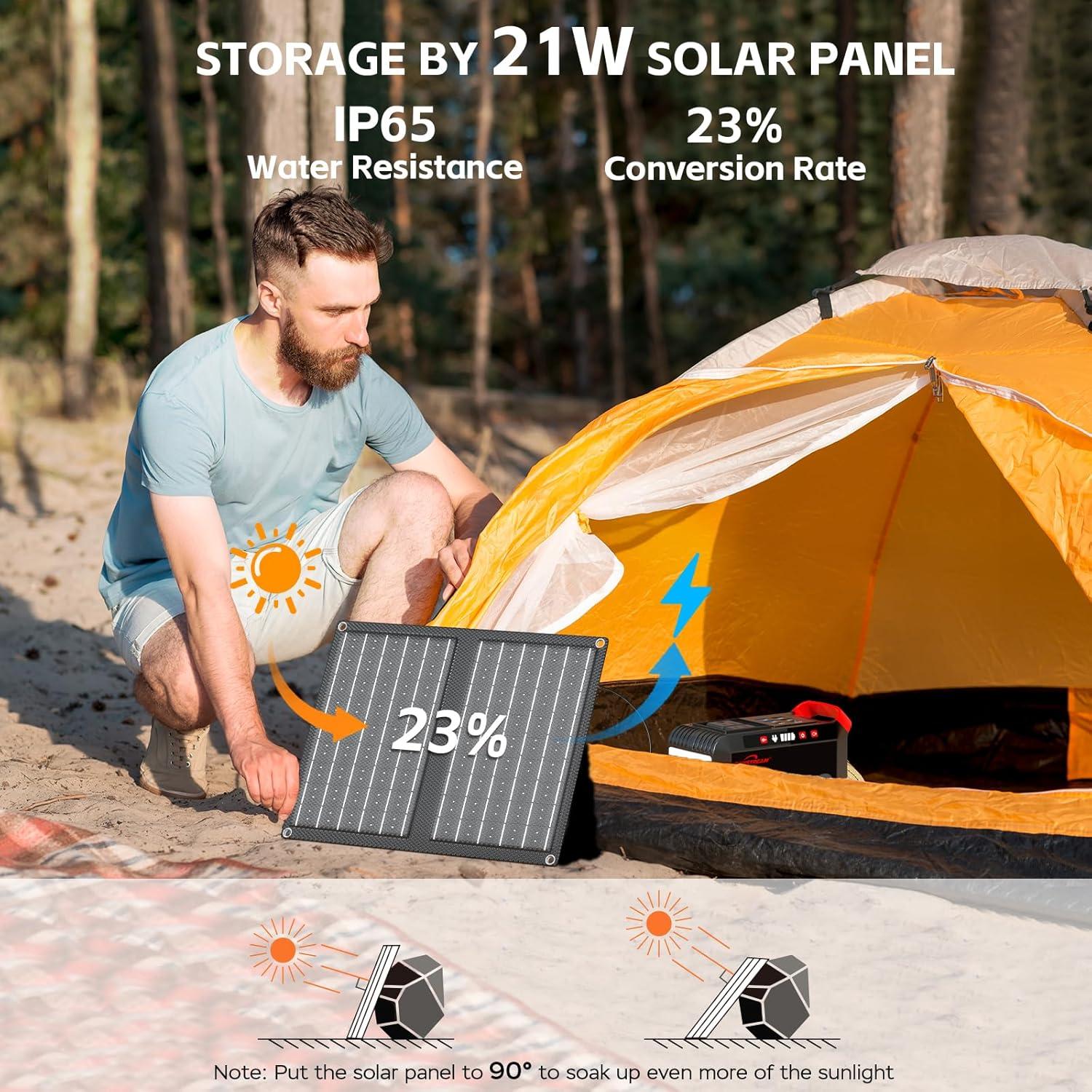 Generador Solar POWSTREAM 24000mAh 88.8Wh con Panel 21W