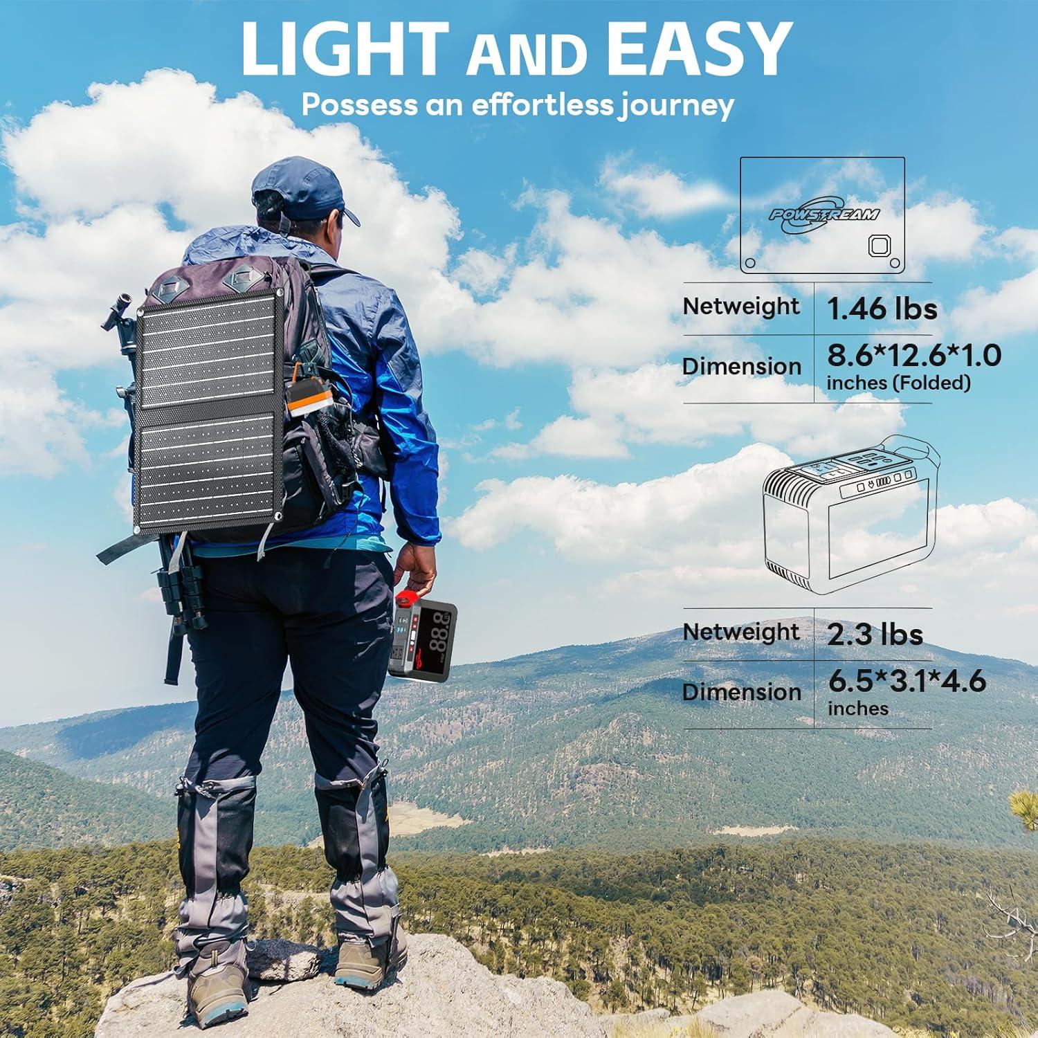 Generador Solar POWSTREAM 24000mAh 88.8Wh con Panel 21W