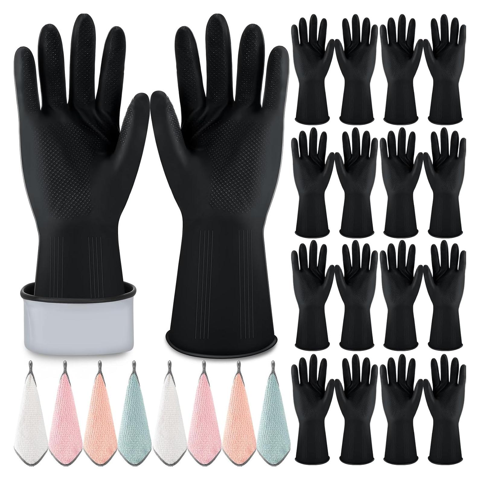 Guantes de Cocina de Goma Hushee 24 Pcs Reutilizables M