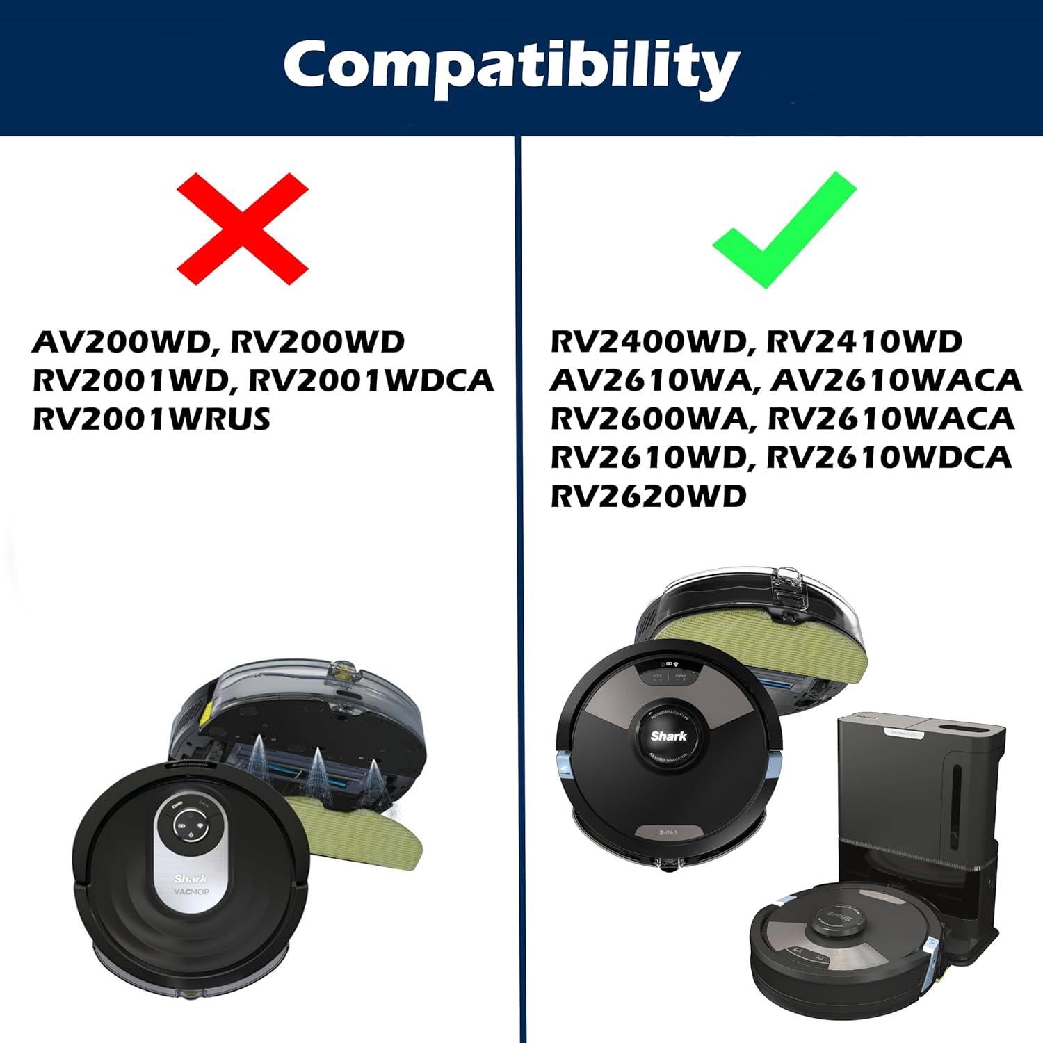 Almohadillas de trapeador reutilizables Goodsby para Shark AI Ultra 2 en 1 - 2 Paquete