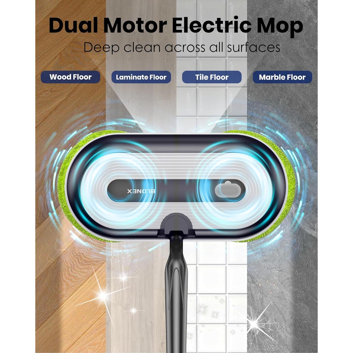Mopa Eléctrica Inalámbrica BLONEX con Tanque 290ml y LED
