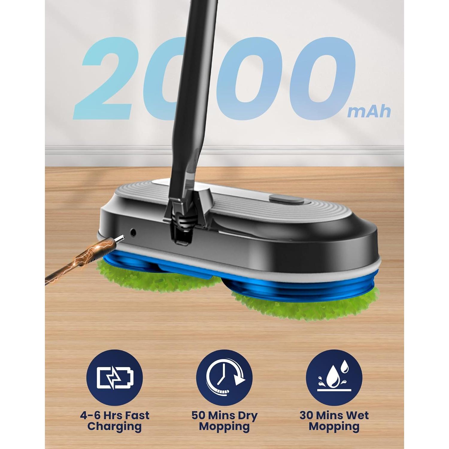 Mopa Eléctrica Inalámbrica BLONEX con Tanque 290ml y LED