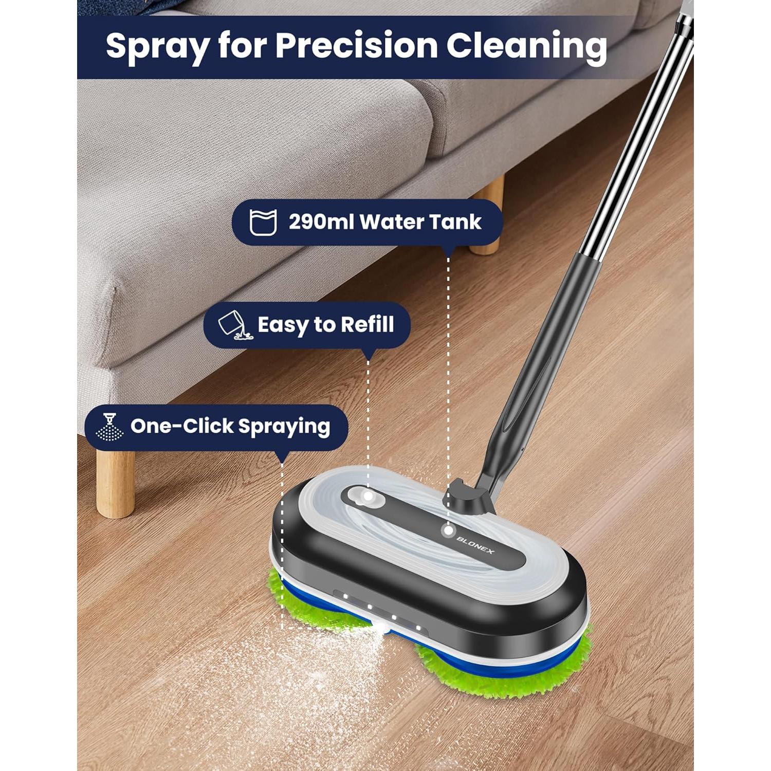 Mopa Eléctrica Inalámbrica BLONEX con Tanque 290ml y LED