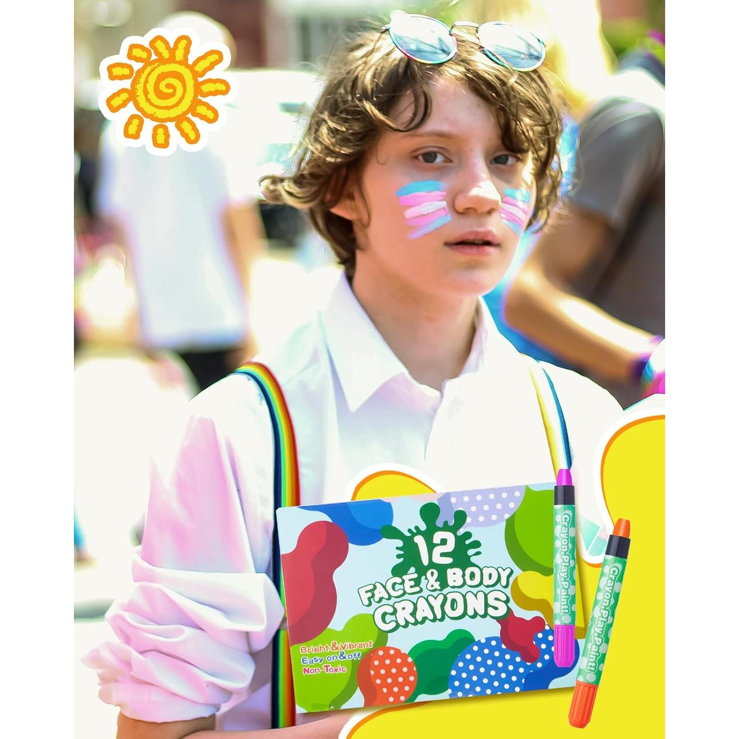 Kit de Pintura Facial Lictin 12 Colores Arcoíris - No Tóxico