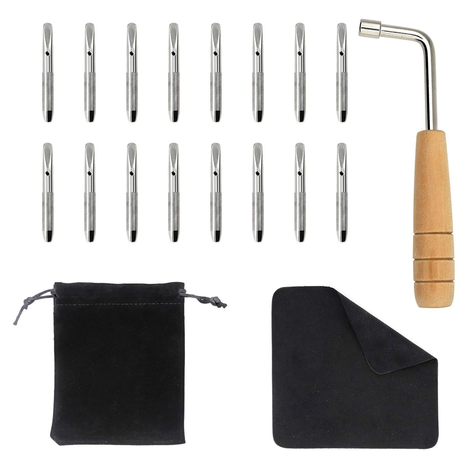 Kit de Afinación 16 Clavijas + Martillo Cuello de Ganso