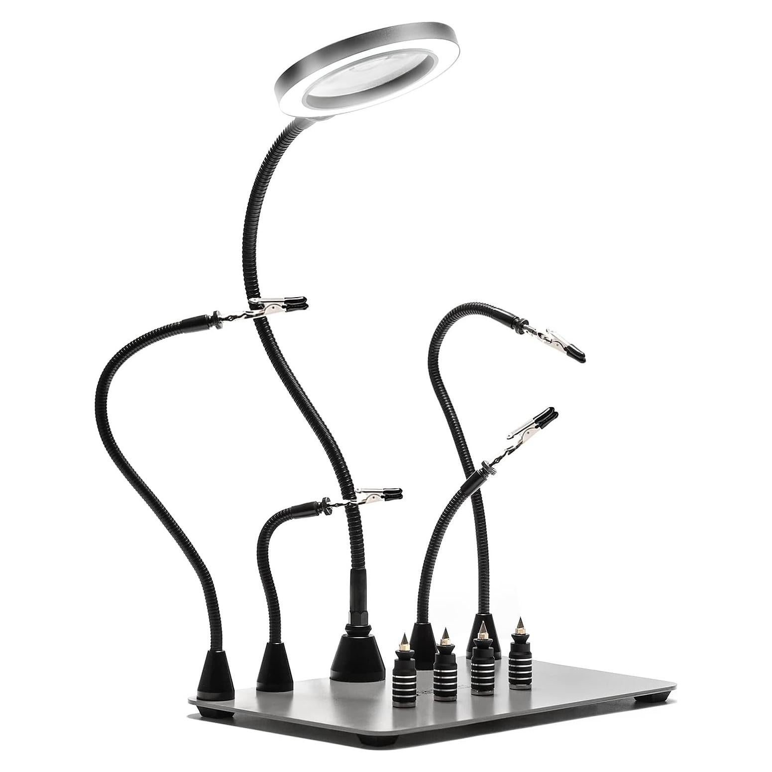 Estación de Soldadura SainSmart con Lámpara LED 5X y Base Grande