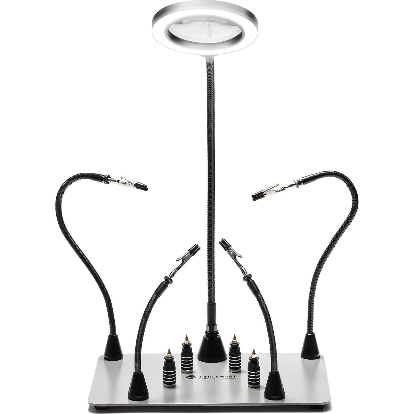 Estación de Soldadura SainSmart con Lámpara LED 5X y Base Grande