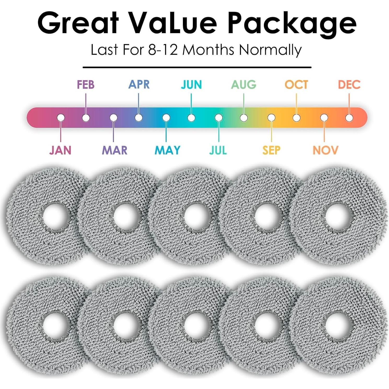 Paquete de 10 Almohadillas de Mopa para Roborock Q Revo