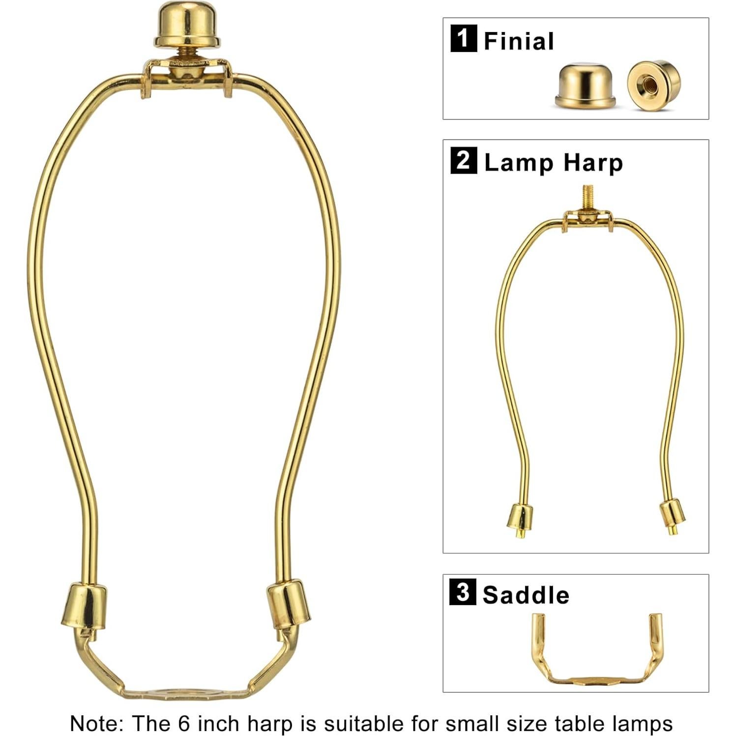 Arpa de lámpara Qc 15 cm 2 juegos con remate y montura