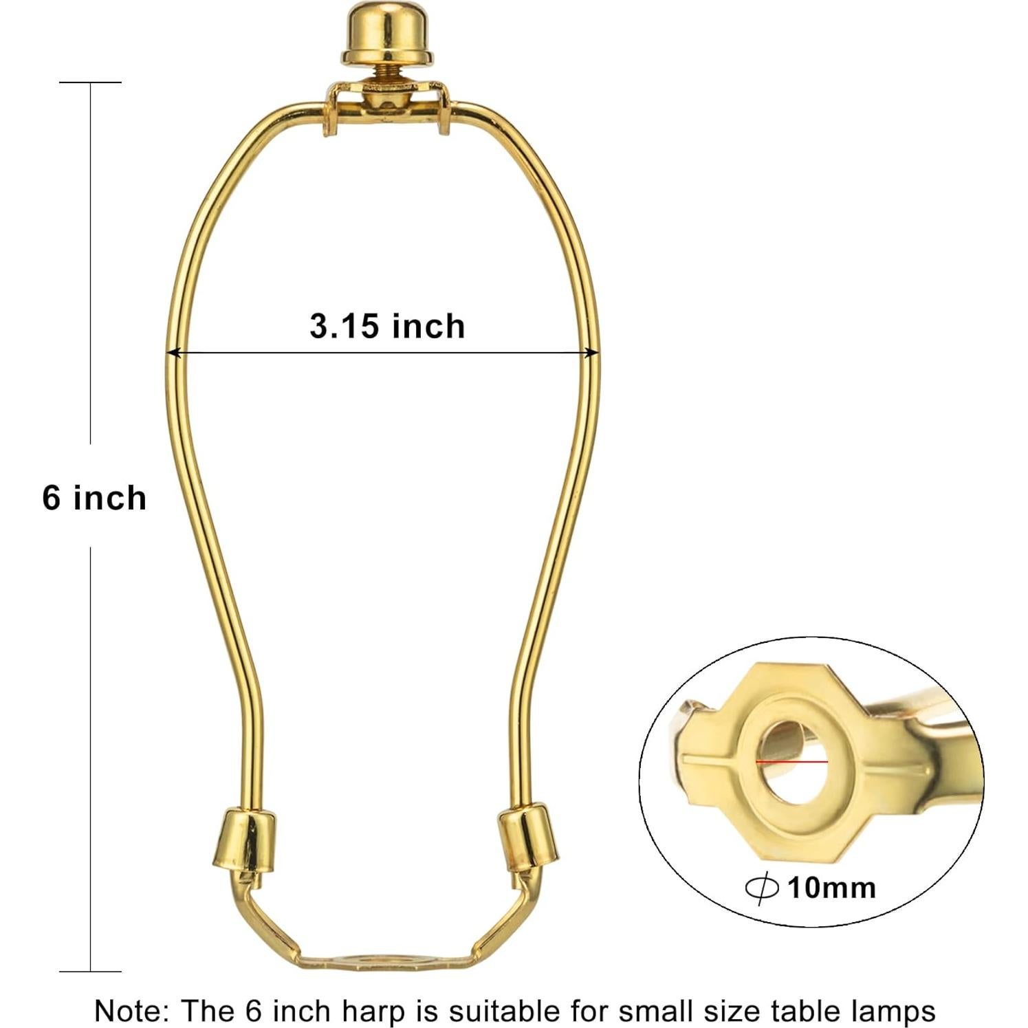 Arpa de lámpara Qc 15 cm 2 juegos con remate y montura