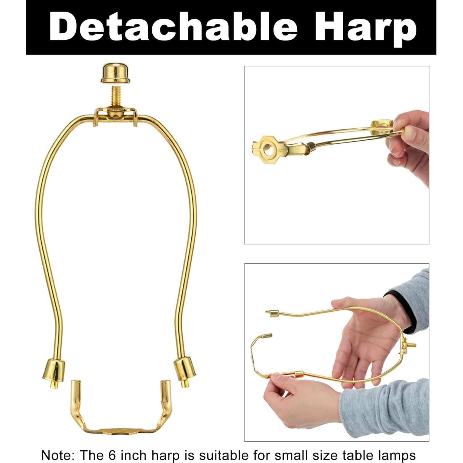 Arpa de lámpara Qc 15 cm 2 juegos con remate y montura