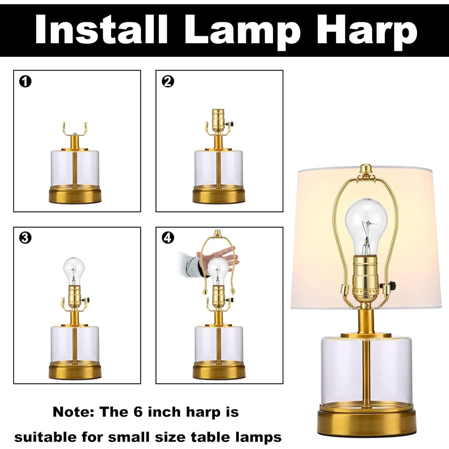 Arpa de lámpara Qc 15 cm 2 juegos con remate y montura