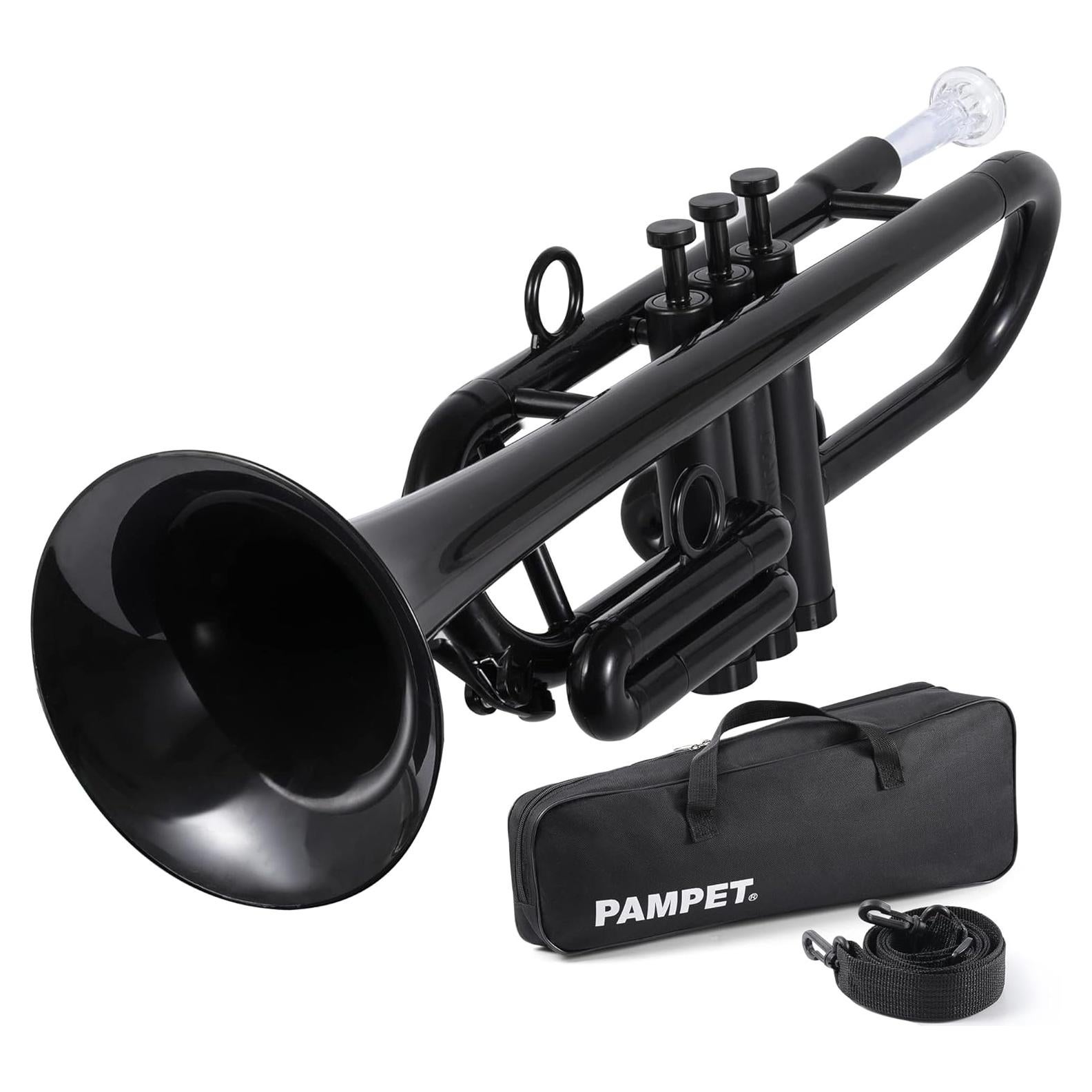 Trompeta Profesional PAMPET C Plástico Negro 7 Boquillas