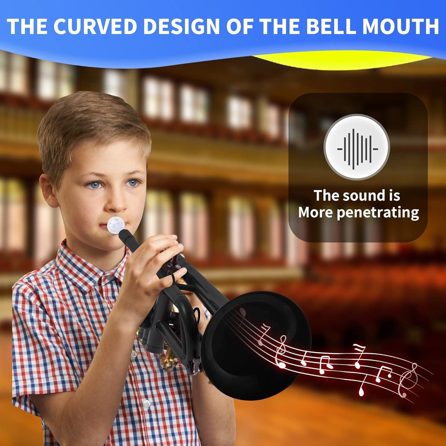 Trompeta Profesional PAMPET C Plástico Negro 7 Boquillas