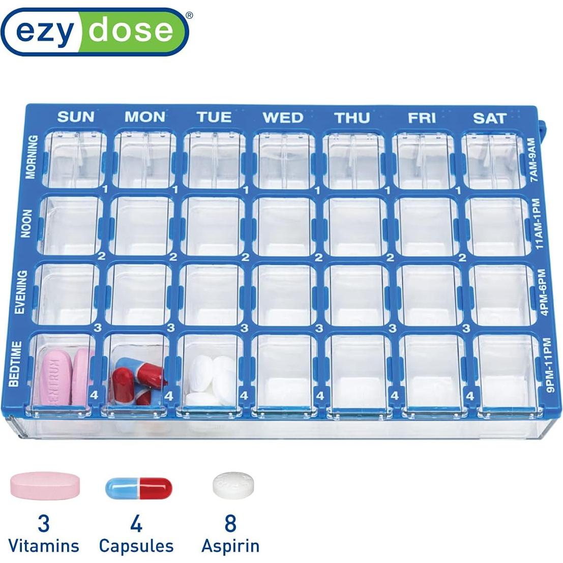 Organizador de Pastillas Ezy Dose Semanal 7 Días Azul
