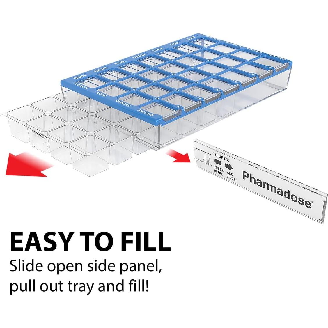 Organizador de Pastillas Ezy Dose Semanal 7 Días Azul