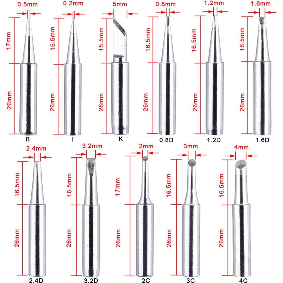 AUSTOR Kit 11 Puntas Soldador 900M-T + Paño Limpieza