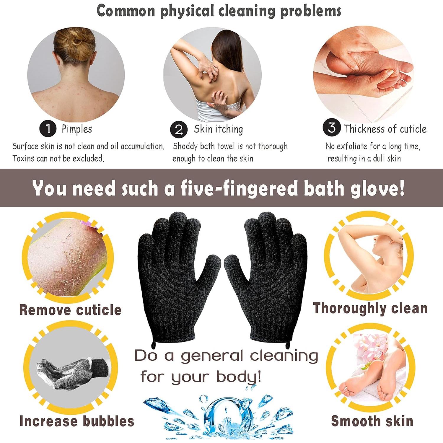 Guantes Exfoliantes MIG4U para Ducha - Limpieza Profunda 1 Par