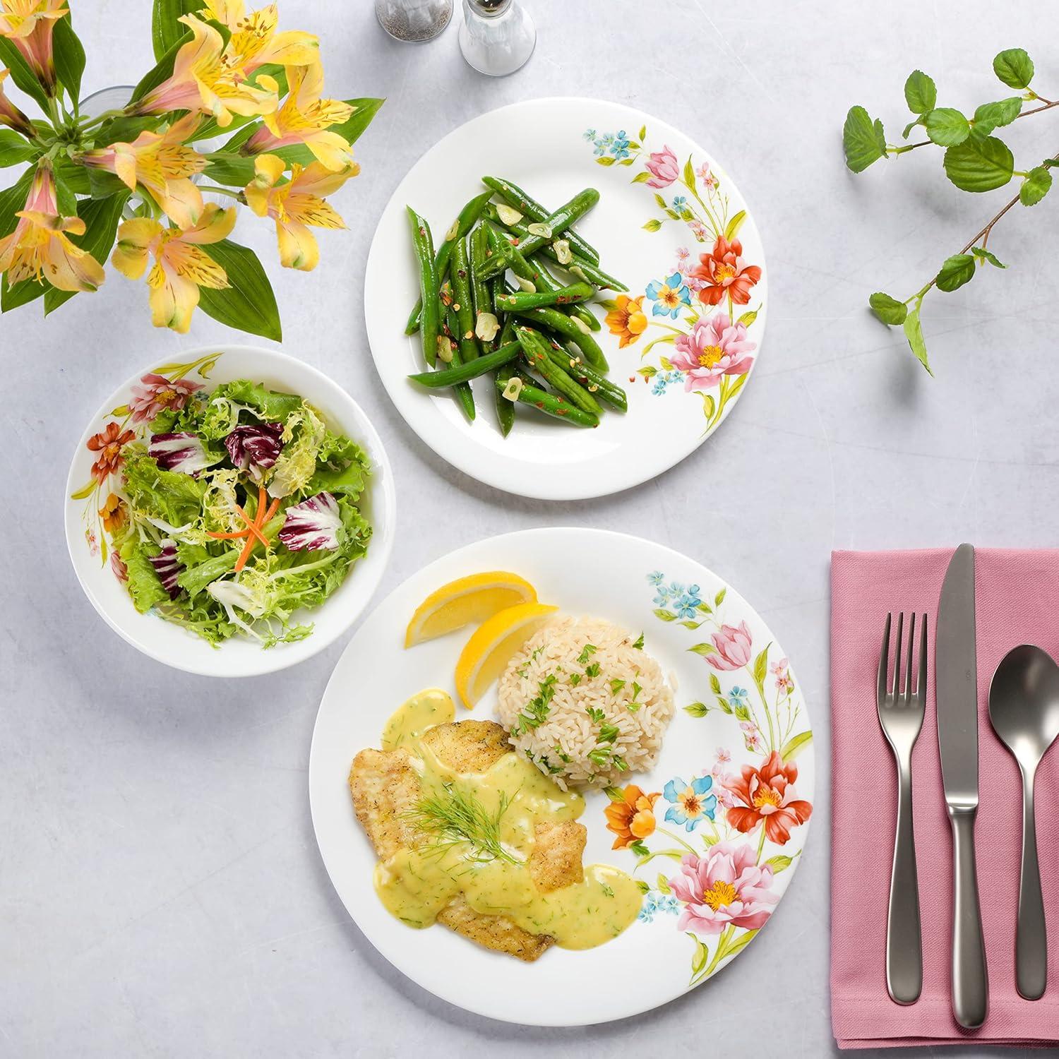 Juego de Vajilla Gibson Home 18 Piezas Floral Roja