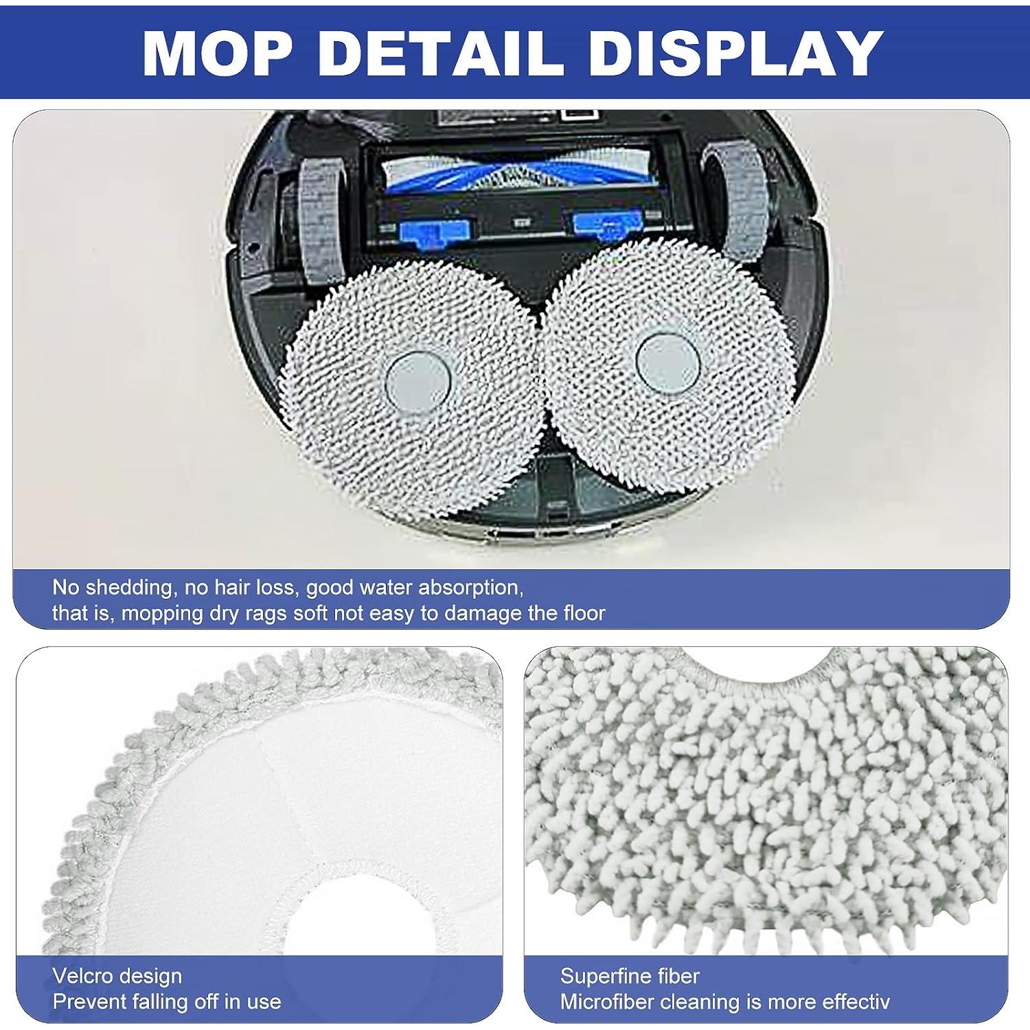 Kit de Reemplazo para Aspirador Robot ECOVACS DEEBOT T30S Combo - 2 Cepillos, 6 Filtros HEPA, 8 Paños de Mopa