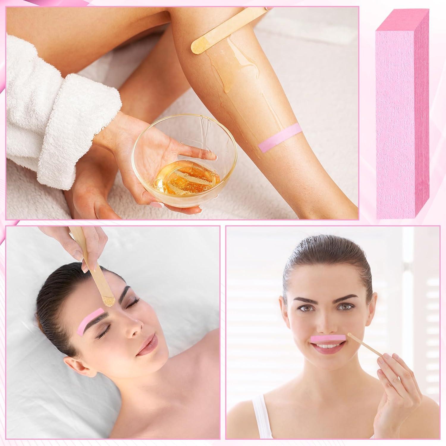 800 Tiras de Cera No Tejidas Linyuthia para Depilación Facial y Corporal