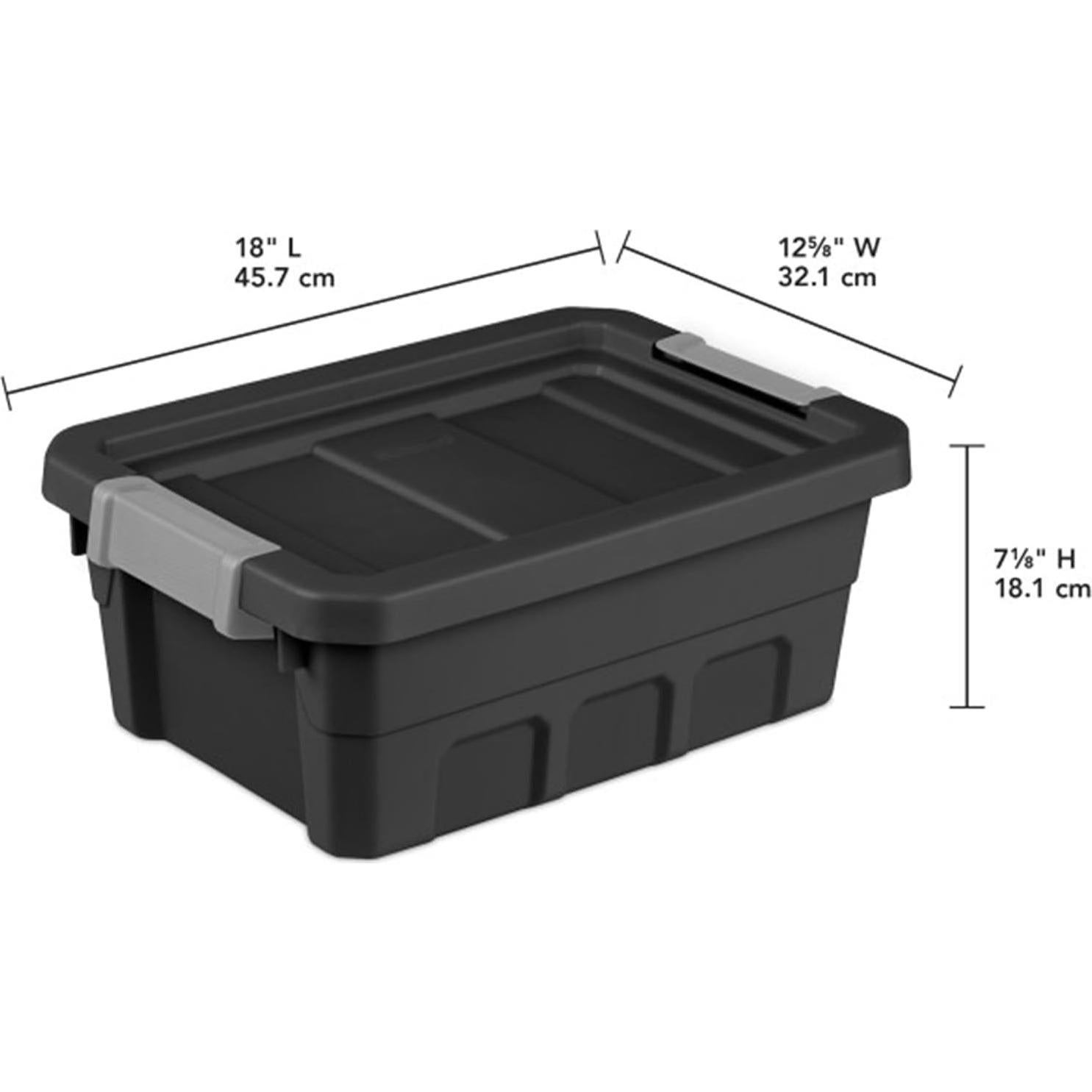 Contenedores de Plástico Sterilite 15.14L 6-Pack Apilables Negro