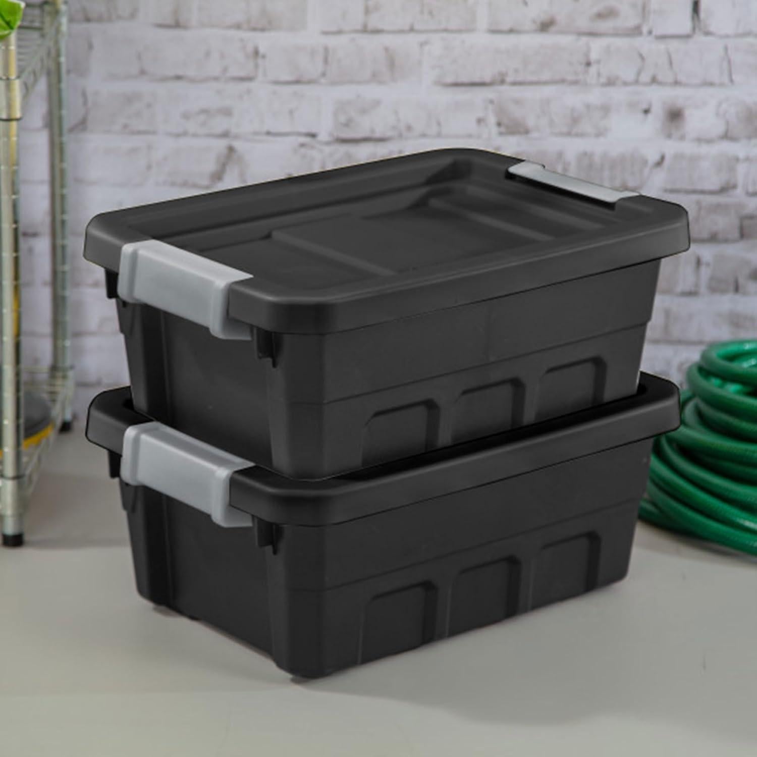 Contenedores de Plástico Sterilite 15.14L 6-Pack Apilables Negro