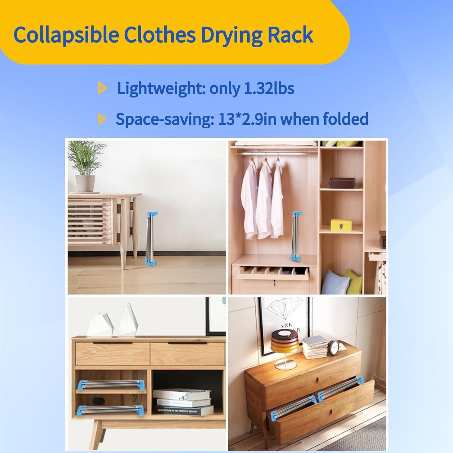 Soporte de Ropa Plegable Lmaray 135 cm Acero Inoxidable Azul