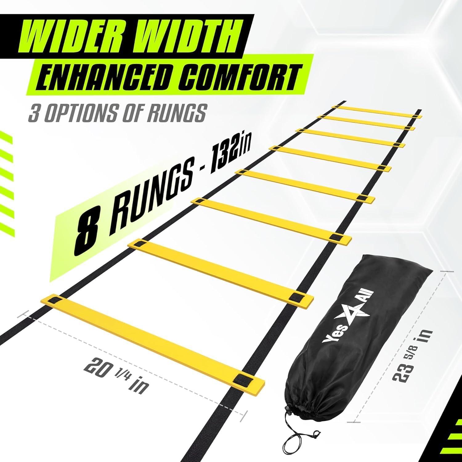 Escalera de Agilidad Yes4All 8 Peldaños Ajustable Amarillo
