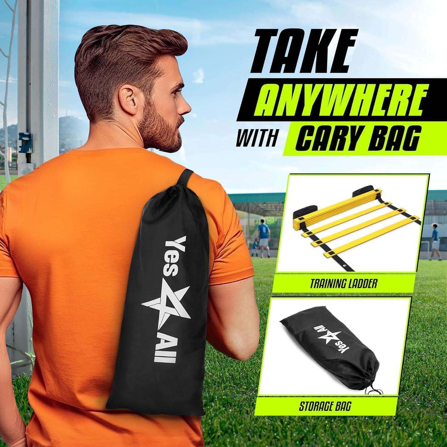 Escalera de Agilidad Yes4All 8 Peldaños Ajustable Amarillo