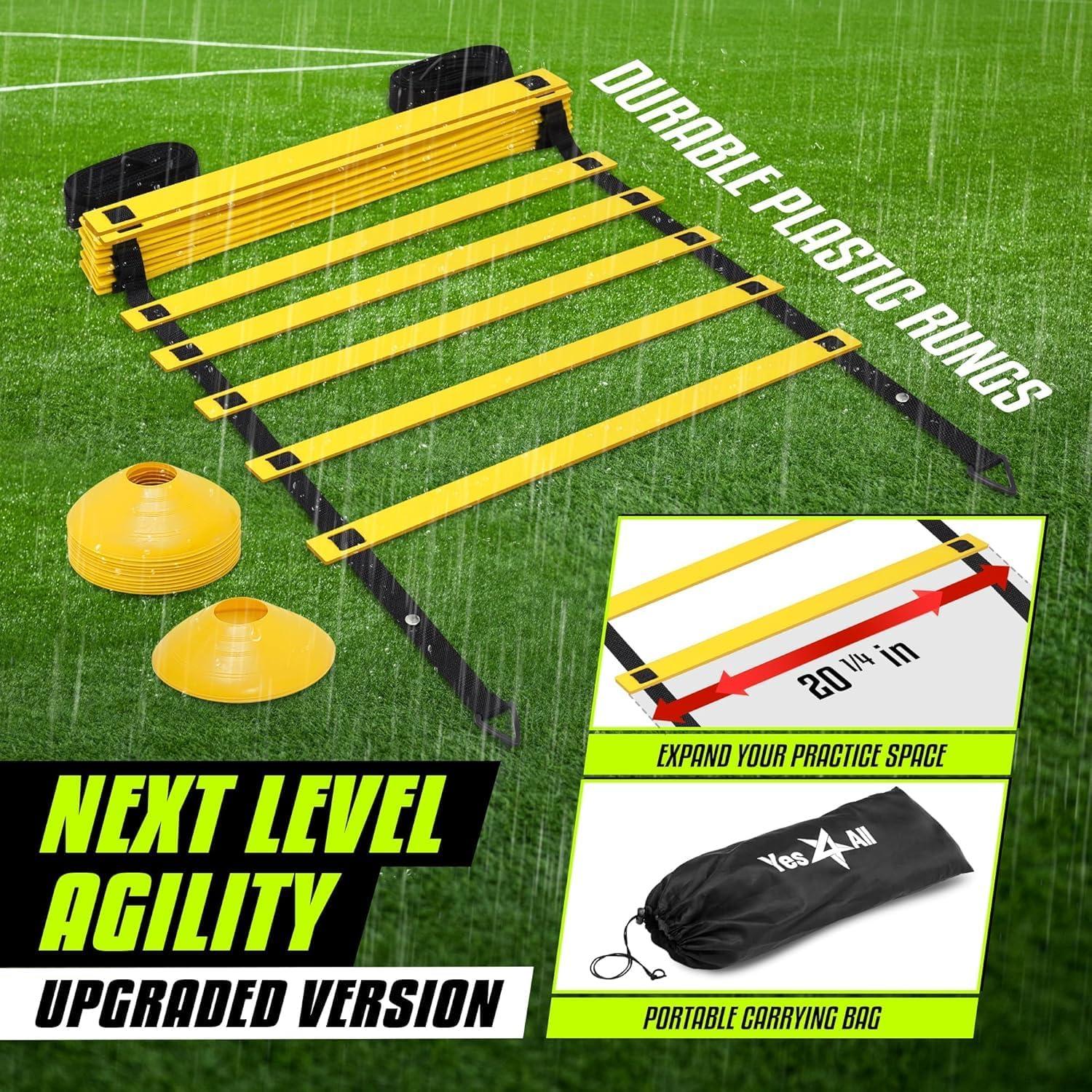 Escalera de Agilidad Yes4All 8 Peldaños Ajustable Amarillo