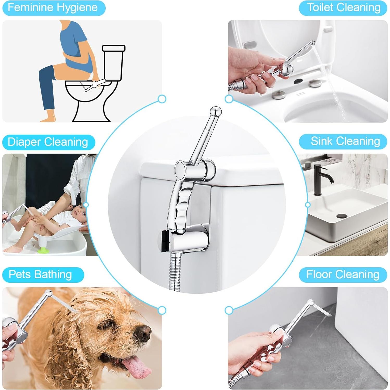 Pulverizador de Bidet de Mano CREA US-111006CP Cromo 120cm