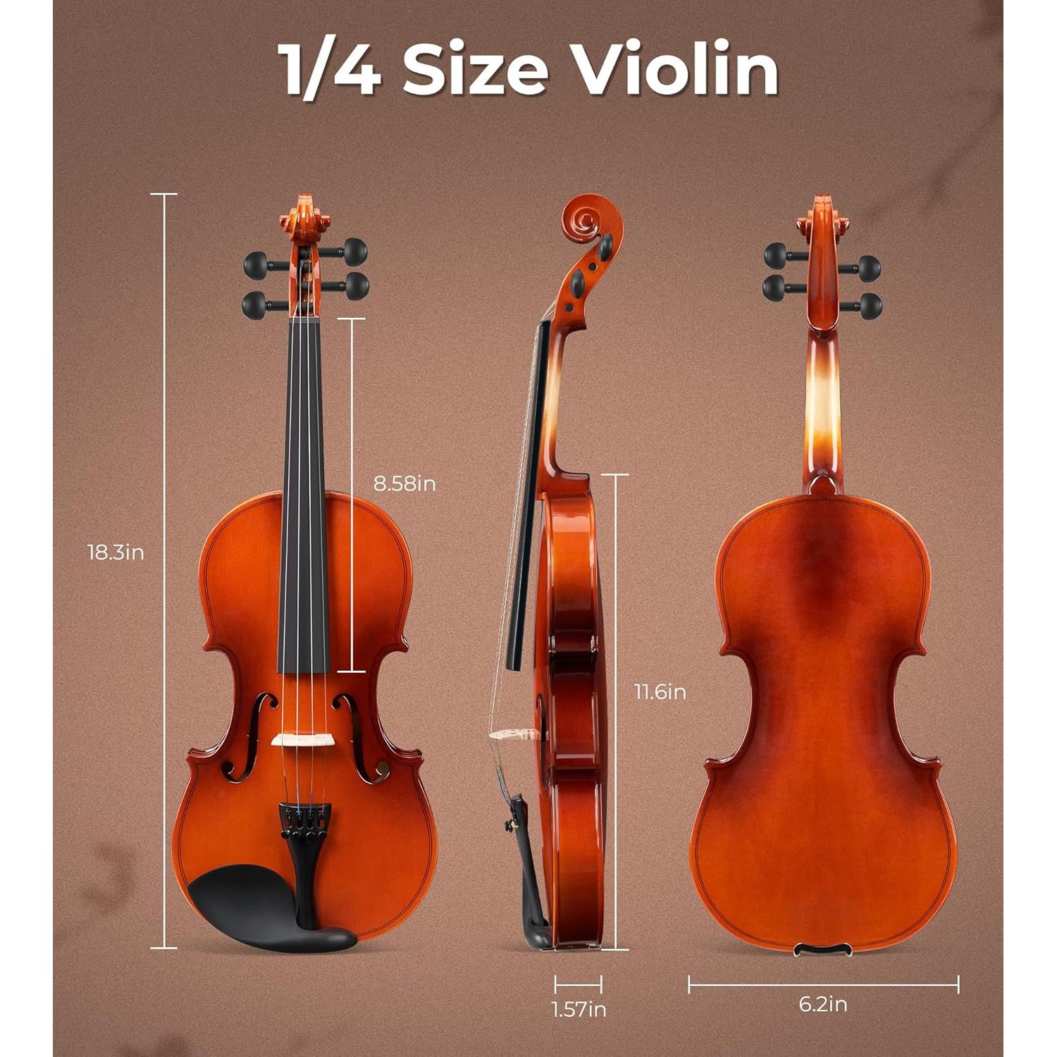 Vangoa Violín 1/4 para Niños con Estuche y Accesorios
