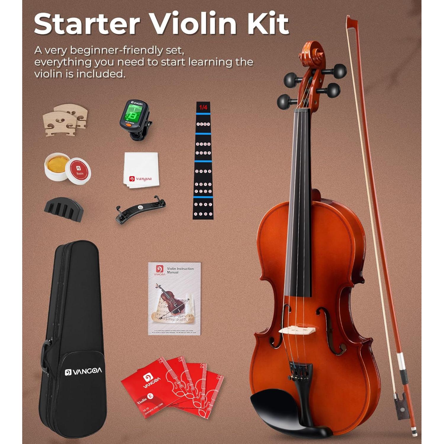 Vangoa Violín 1/4 para Niños con Estuche y Accesorios