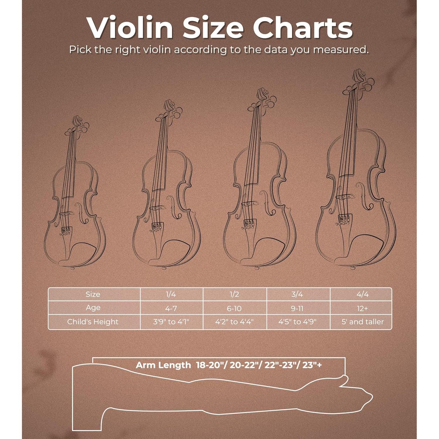 Vangoa Violín 1/4 para Niños con Estuche y Accesorios