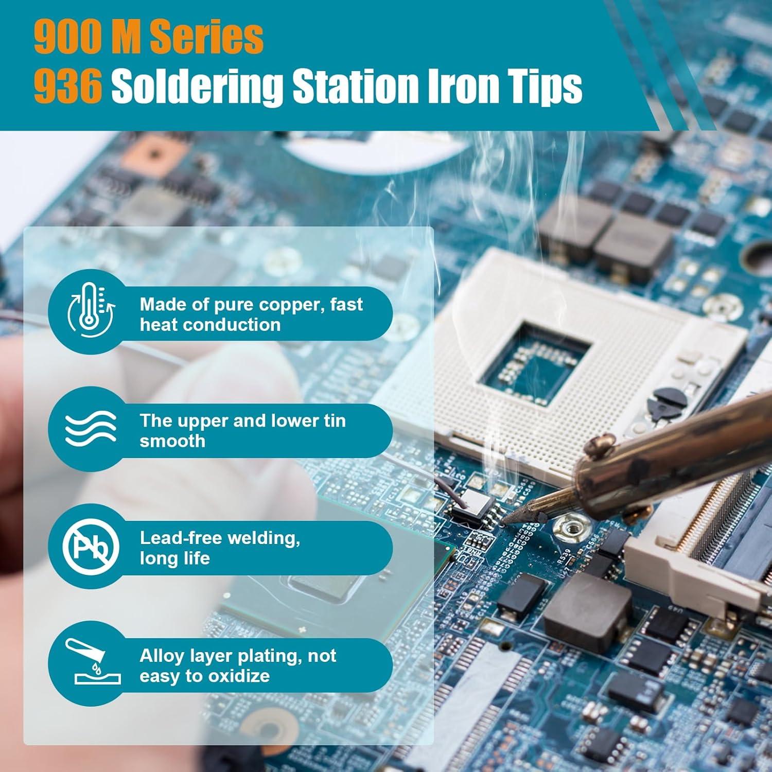 10 Puntas de Soldador 900M-T Siziviki Premium Sin Plomo