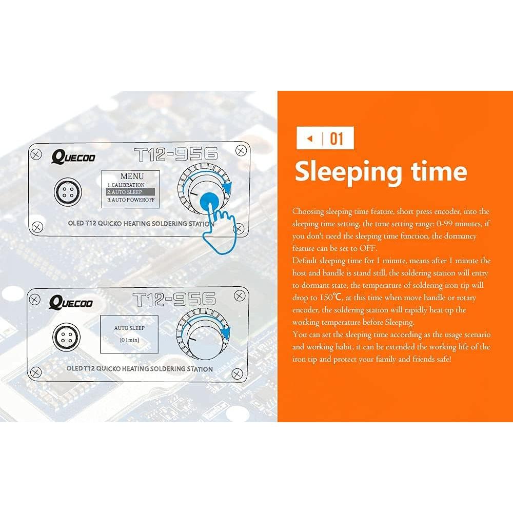 Estación de soldadura QUECOO T12-956 75W OLED portátil