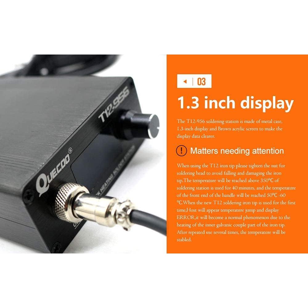 Estación de soldadura QUECOO T12-956 75W OLED portátil