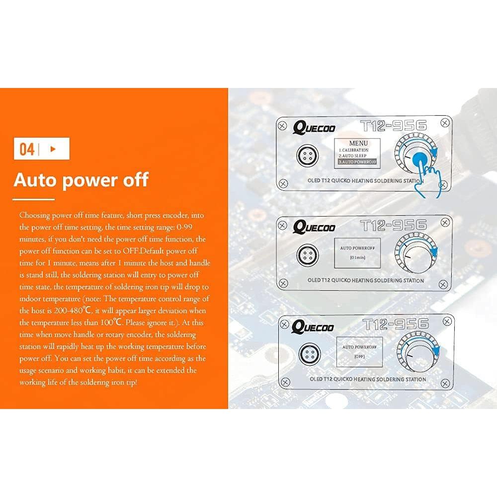 Estación de soldadura QUECOO T12-956 75W OLED portátil