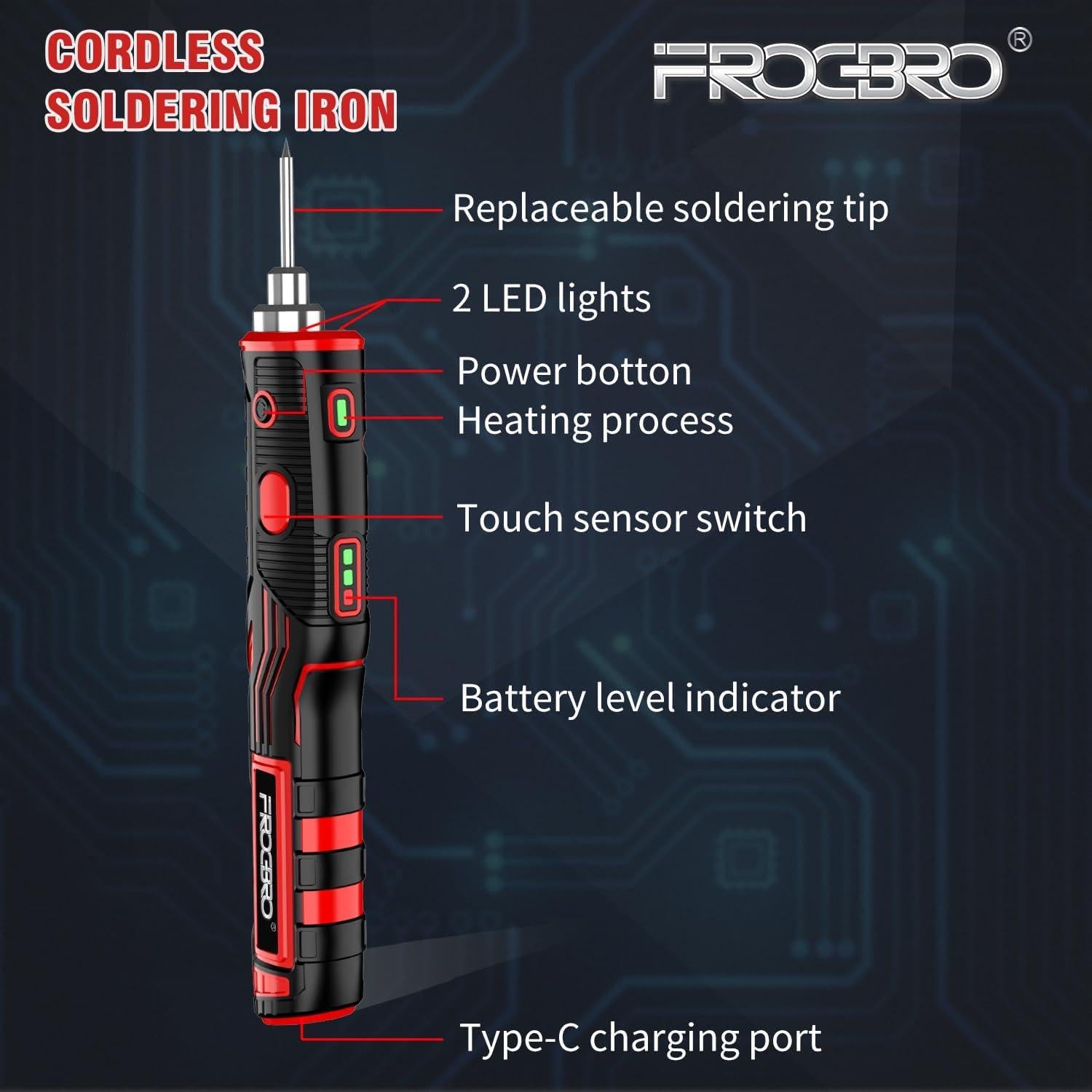 Soldador Inalámbrico FROGBRO LD006A 11W 2500mAh USB