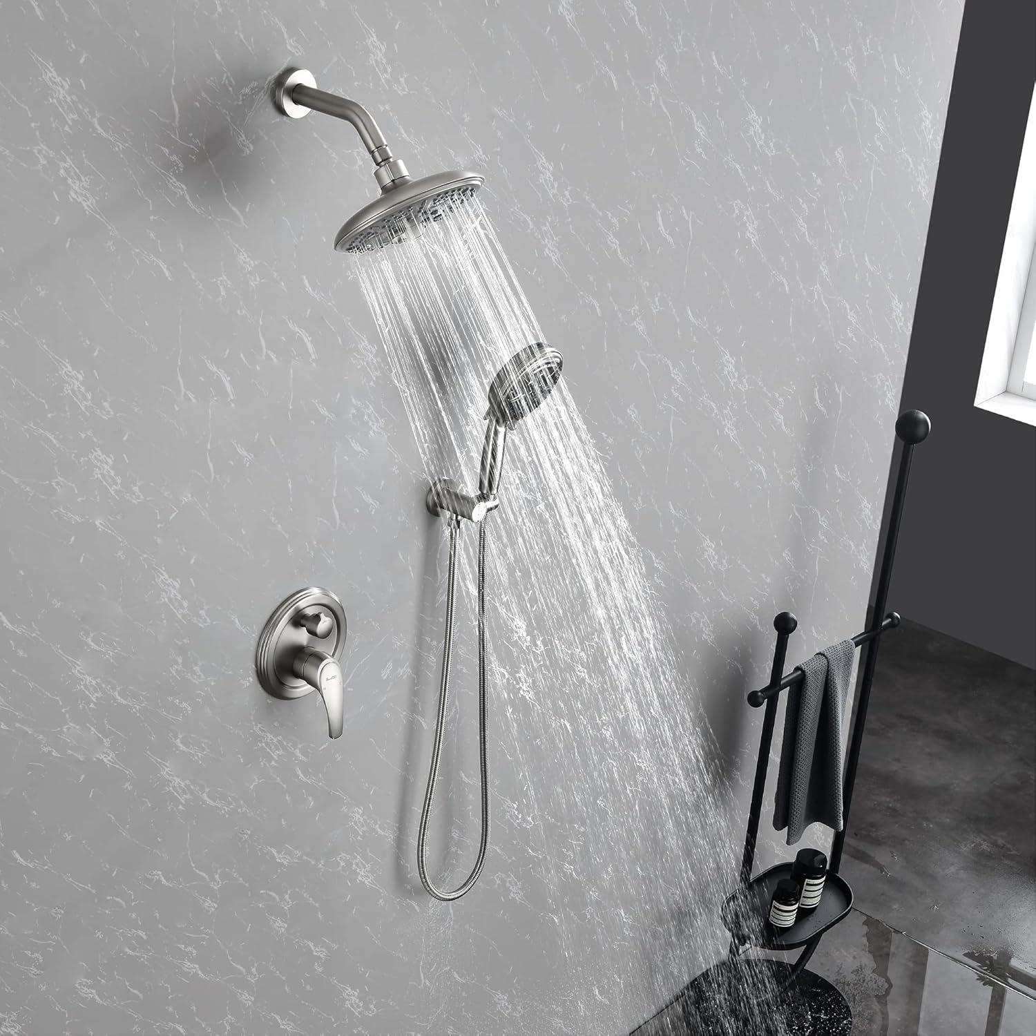 Sistema de Ducha SHAMANDA 15 Funciones Níquel Cepillado 8"