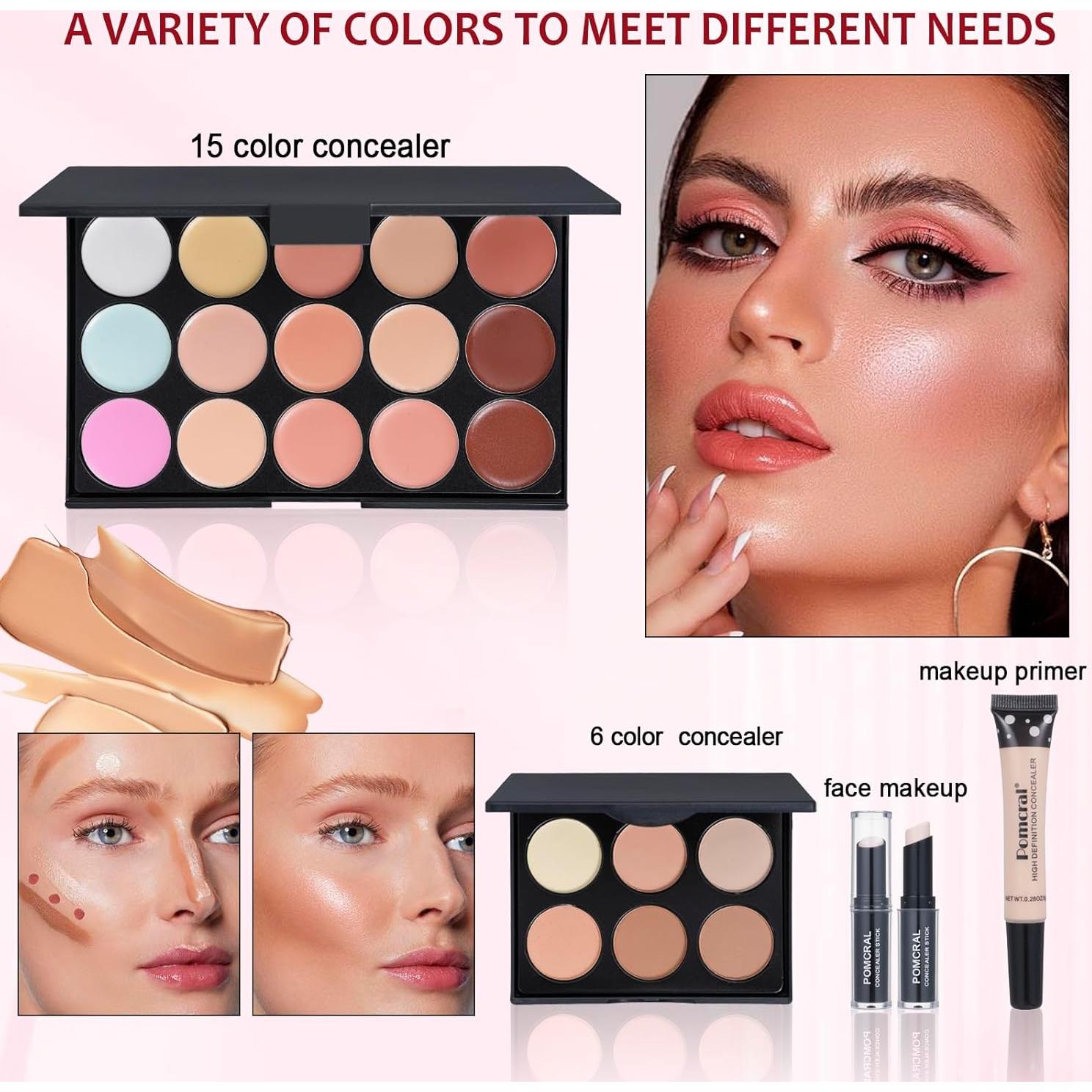 Kit de Maquillaje Completo Pomcral para Principiantes