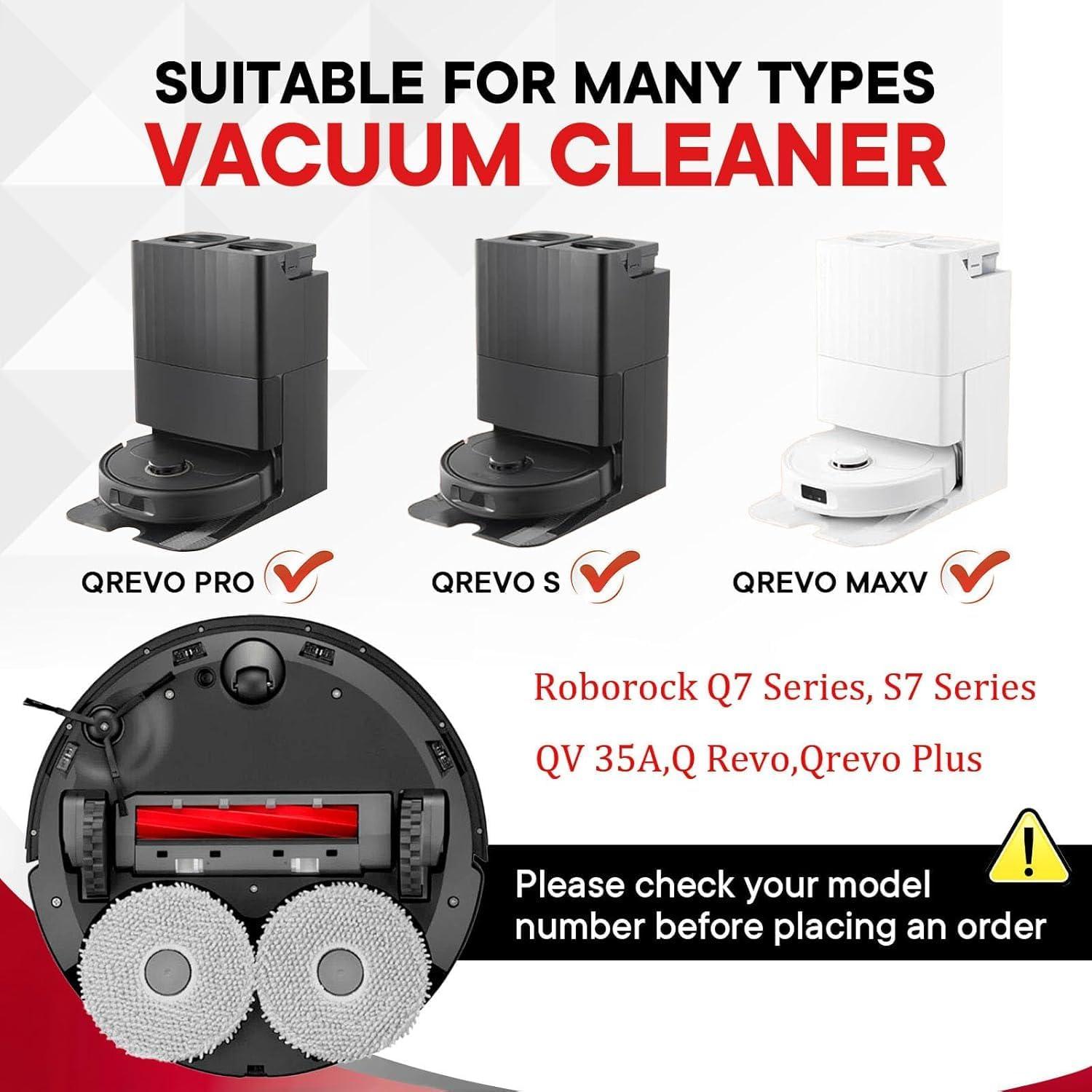 Paquete de 4 Cepillos de Repuesto Chrostion para Roborock Q7 y S7