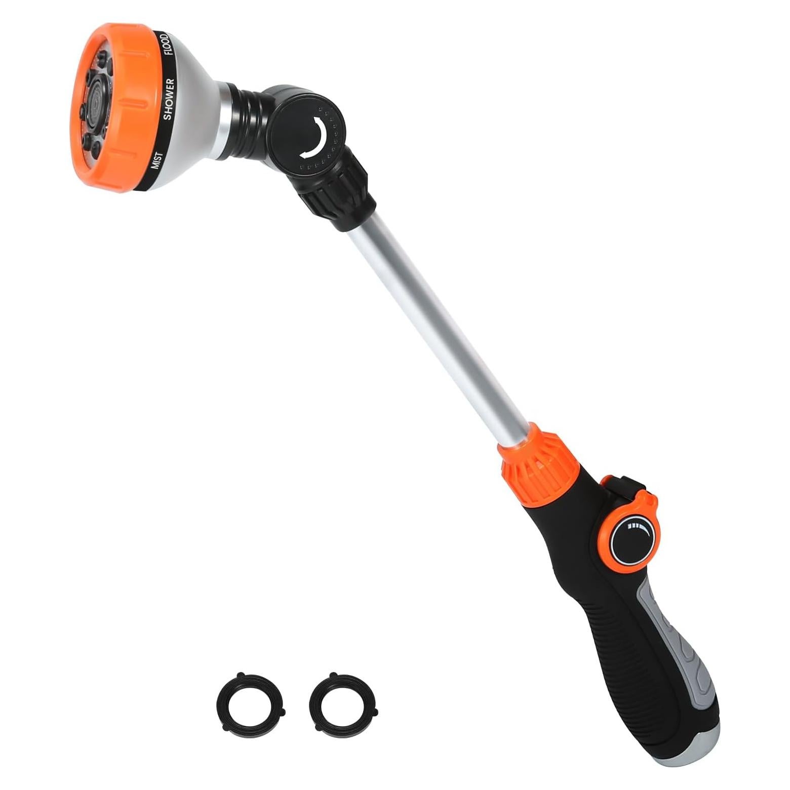 Varita de Riego Seatern 44.5 cm 8 Patrones Ajustable Naranja